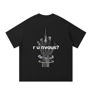 Essential Boxy T-Shirt Black Hand Graphic