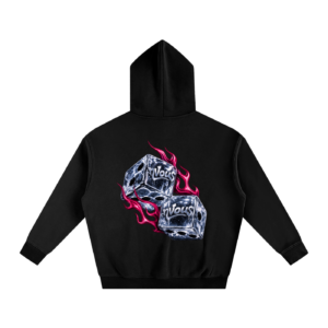 Oversized Hoodies Black Dice Graphic
