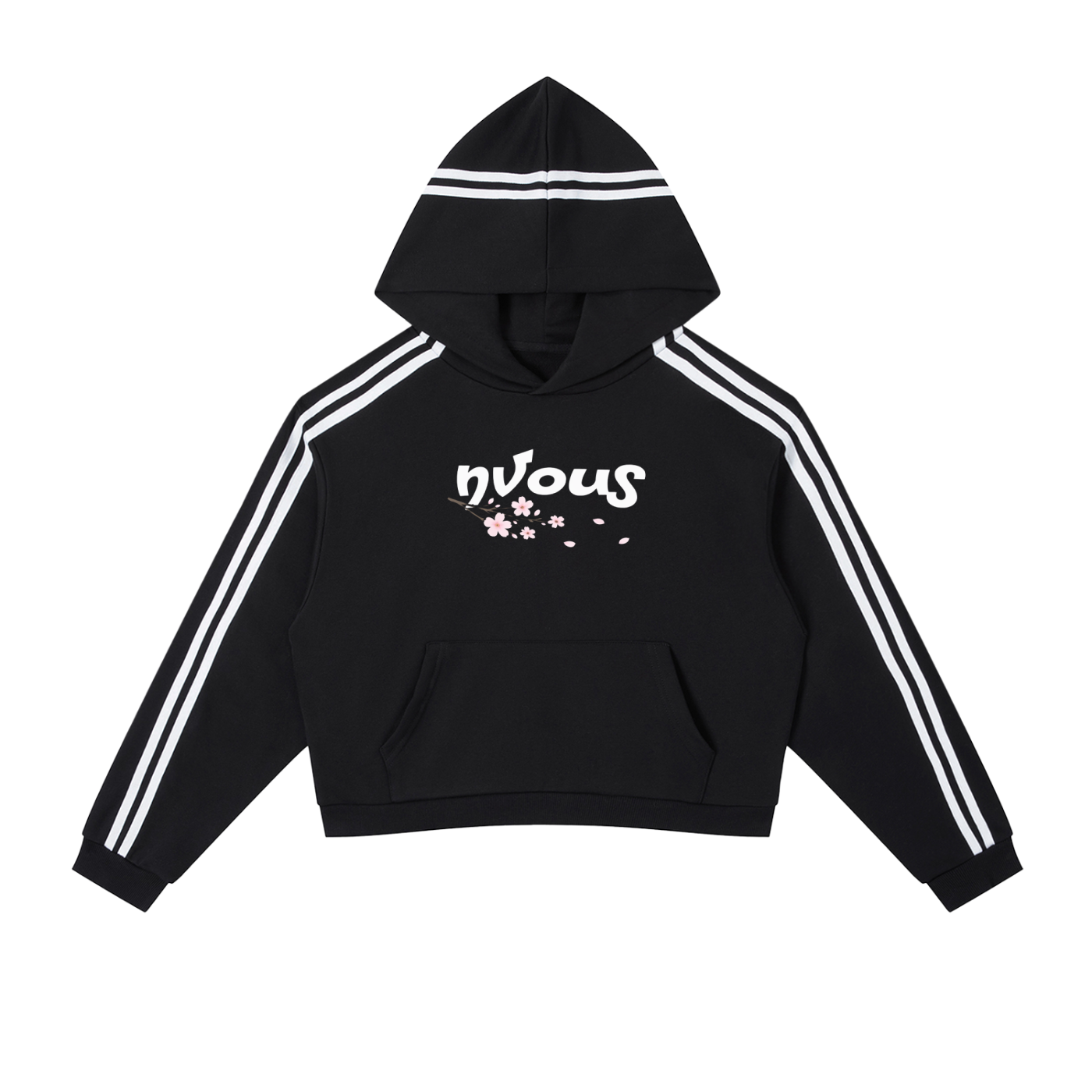Oversized Hoodies Black Striped Nvous Blossom