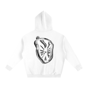 Oversized Hoodies White Clock Graphic