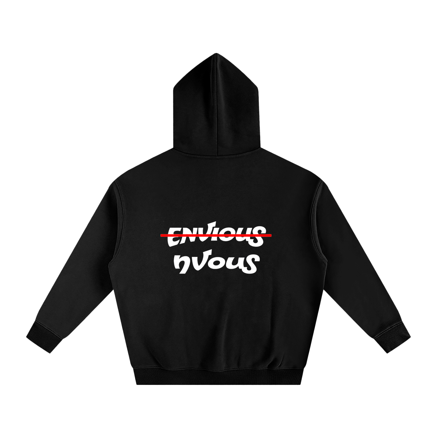 Oversized Hoodies Black Strikethrough