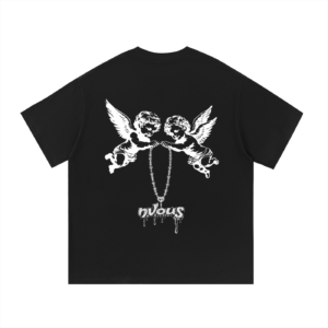 Essential Boxy T-Shirt Black Angel Graphic