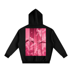 Oversized Hoodies Black Pink Graphic