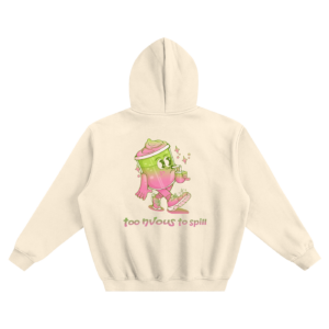 Oversized Hoodies Cream Too Nvous to Spill